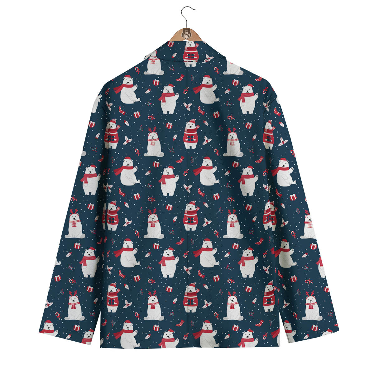 Polar Bear Christmas Print Pattern Men's Blazer-grizzshop