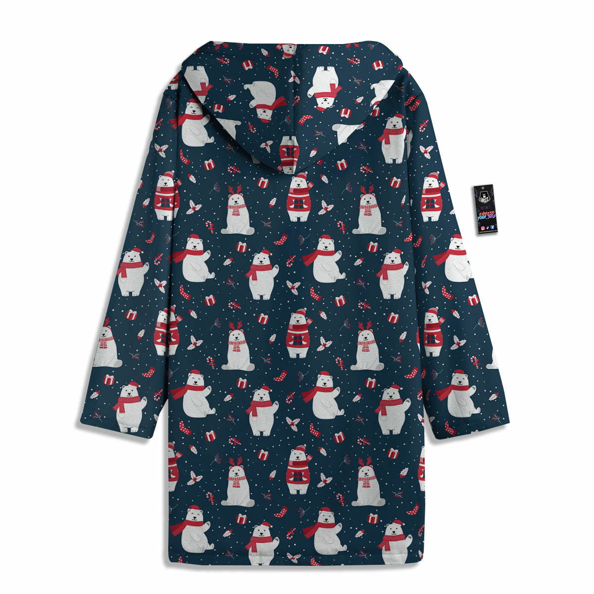 Polar Bear Christmas Print Pattern Men's Windbreaker Jacket-grizzshop