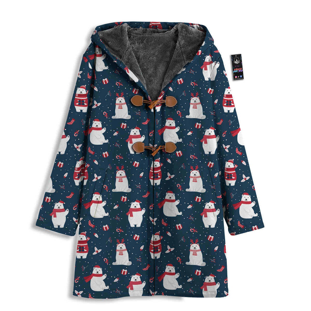 Polar Bear Christmas Print Pattern Men's Windbreaker Jacket-grizzshop