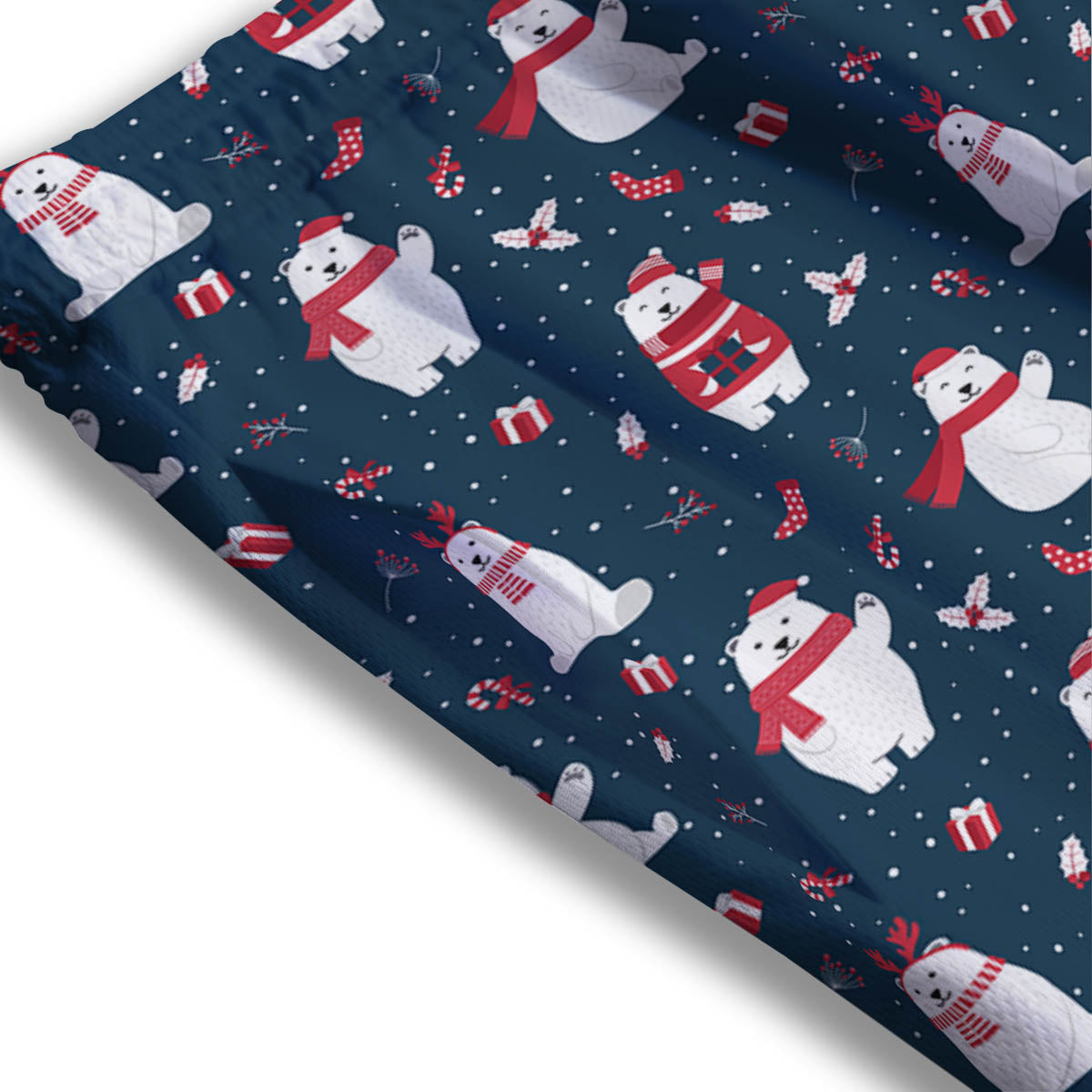 Penguin Cute Snowy Print Pattern Mesh Shorts