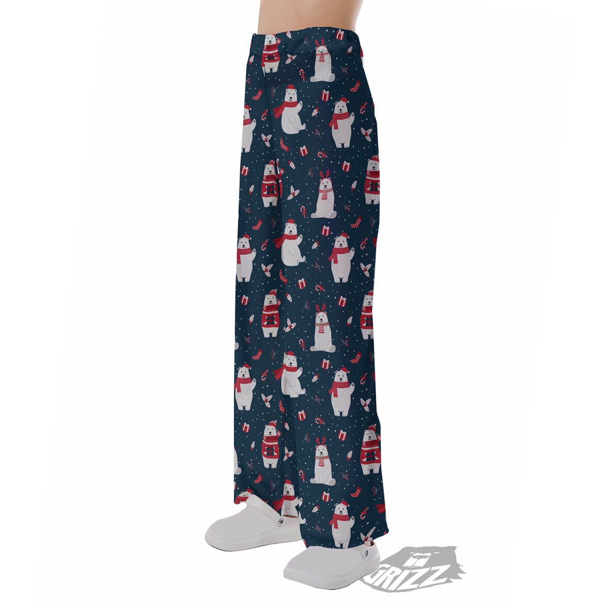 Polar Bear Christmas Print Pattern Pajama Pants-grizzshop
