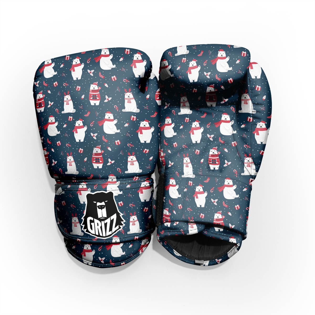 Polar Bear Christmas Print Pattern Pro Boxing Glove