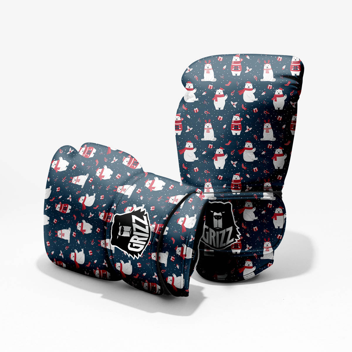 Polar Bear Christmas Print Pattern Pro Boxing Glove