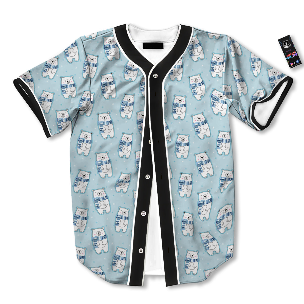 Polar Bear Cute Print Pattern Baseball Jersey-grizzshop