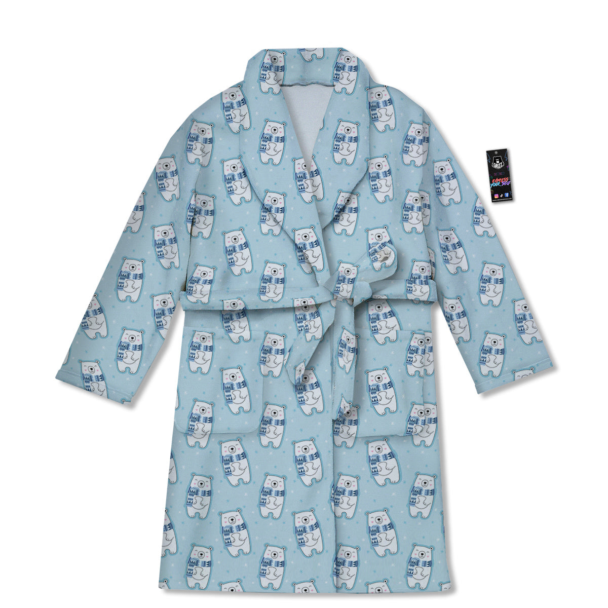 Polar Bear Cute Print Pattern Bathrobe-grizzshop