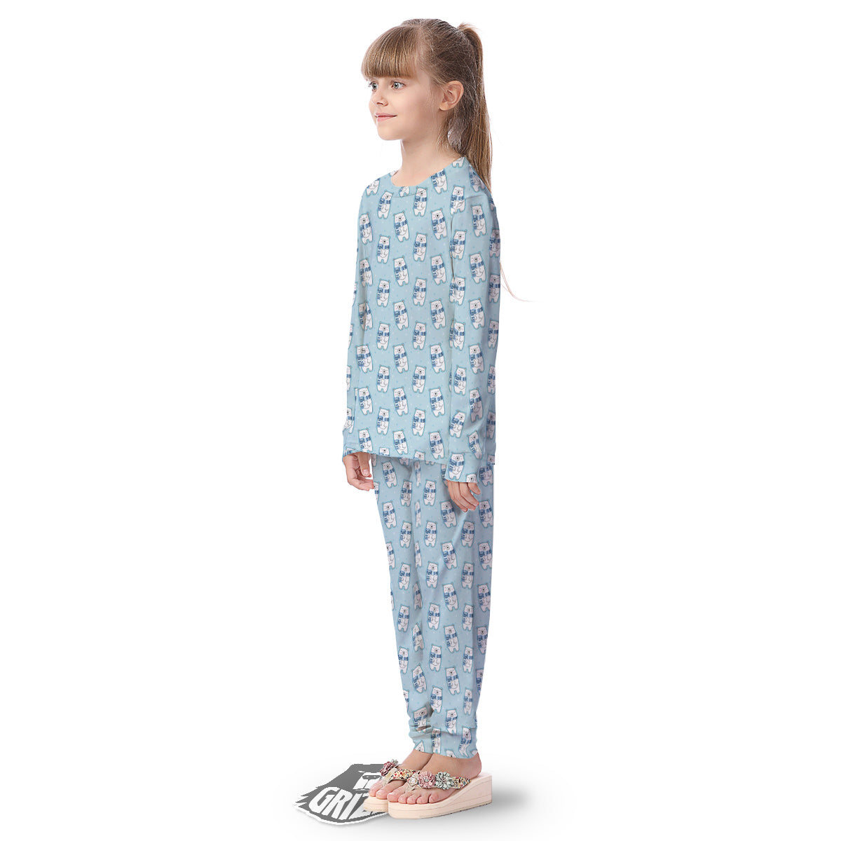 Polar Bear Cute Print Pattern Kid's Pajamas-grizzshop