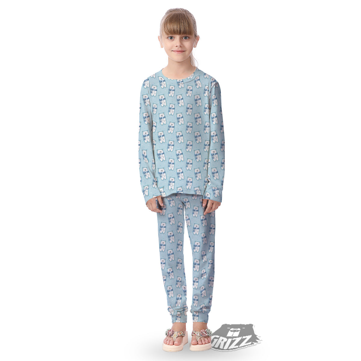 Polar Bear Cute Print Pattern Kid's Pajamas-grizzshop