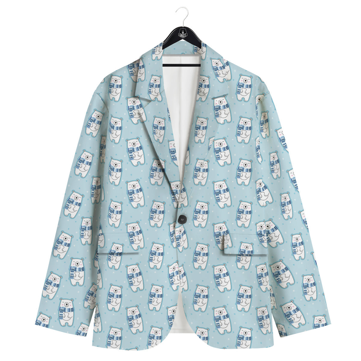 Polar Bear Cute Print Pattern Men's Sport Coat-grizzshop