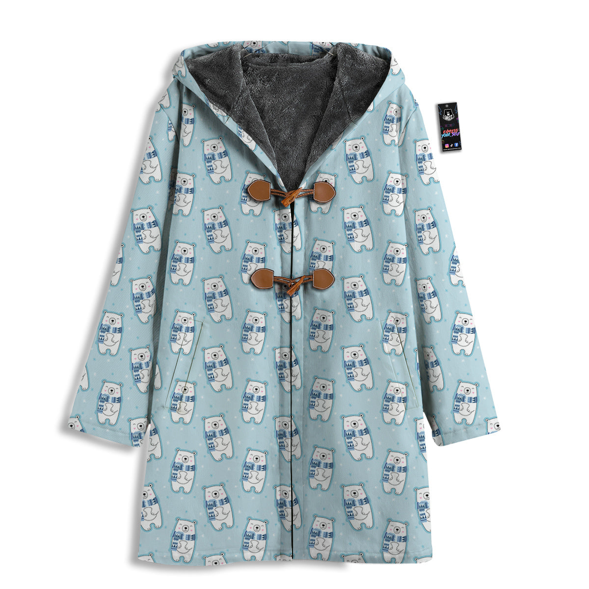 Polar Bear Cute Print Pattern Men's Windbreaker Jacket-grizzshop