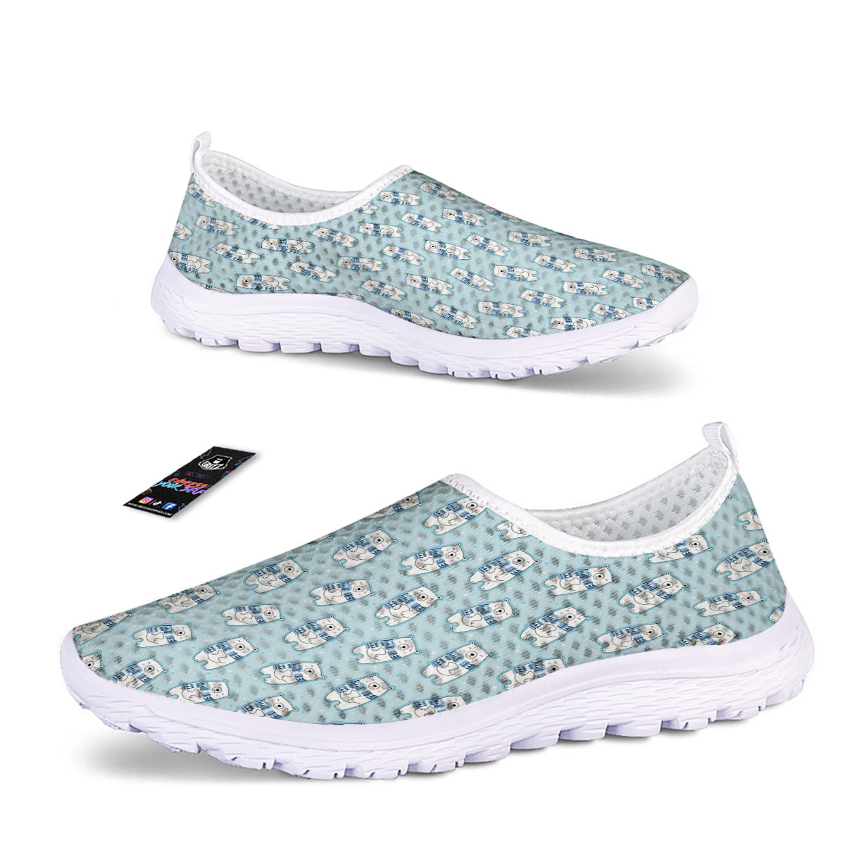 Polar Bear Cute Print Pattern Nurse Shoes-grizzshop
