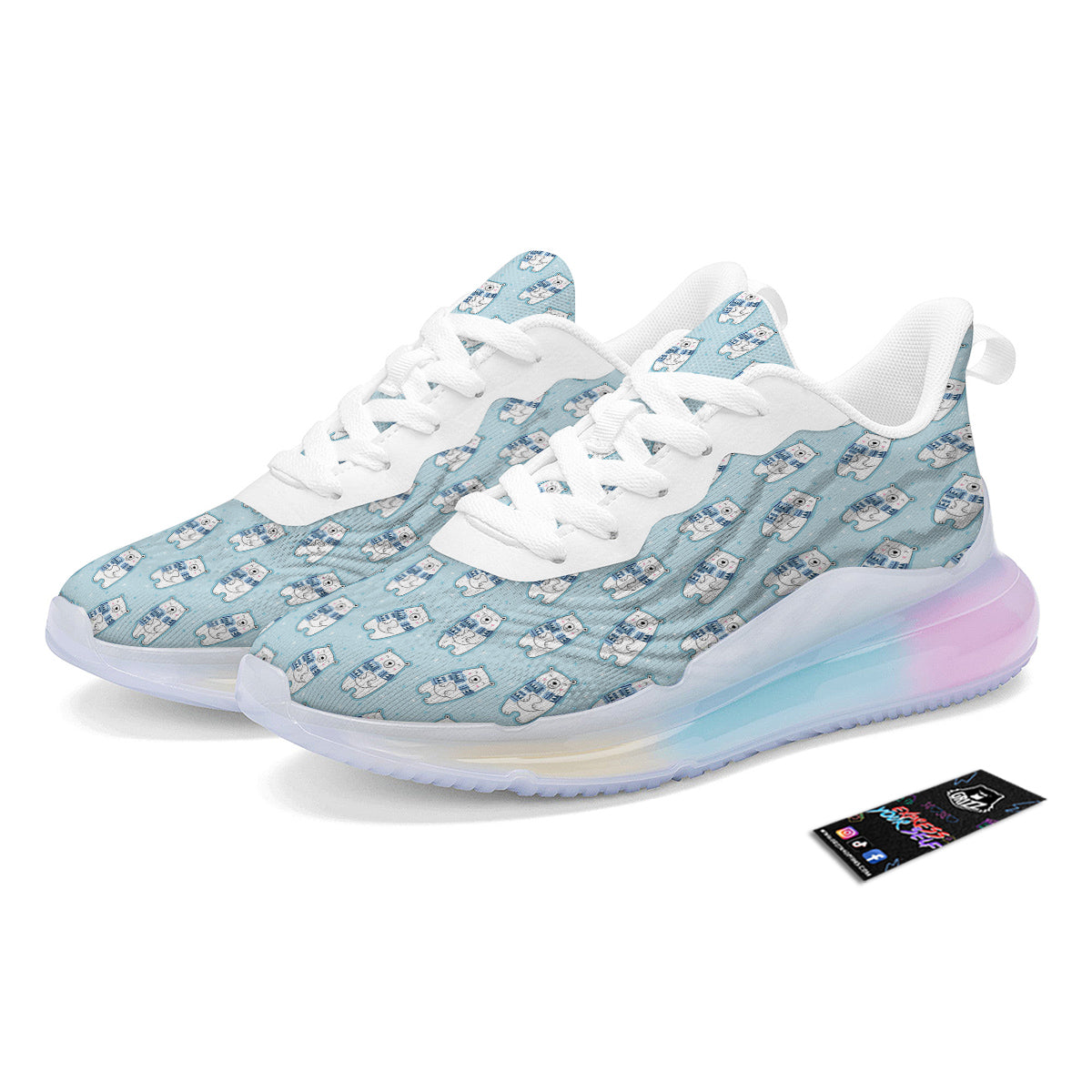 Polar Bear Cute Print Pattern Running Sneakers-grizzshop