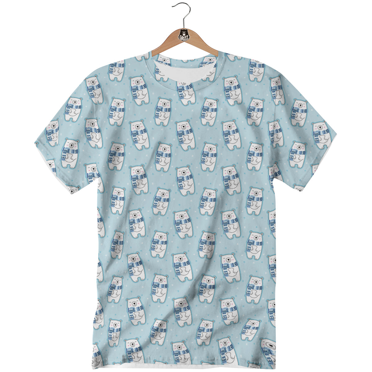 Polar Bear Cute Print Pattern T-Shirt-grizzshop