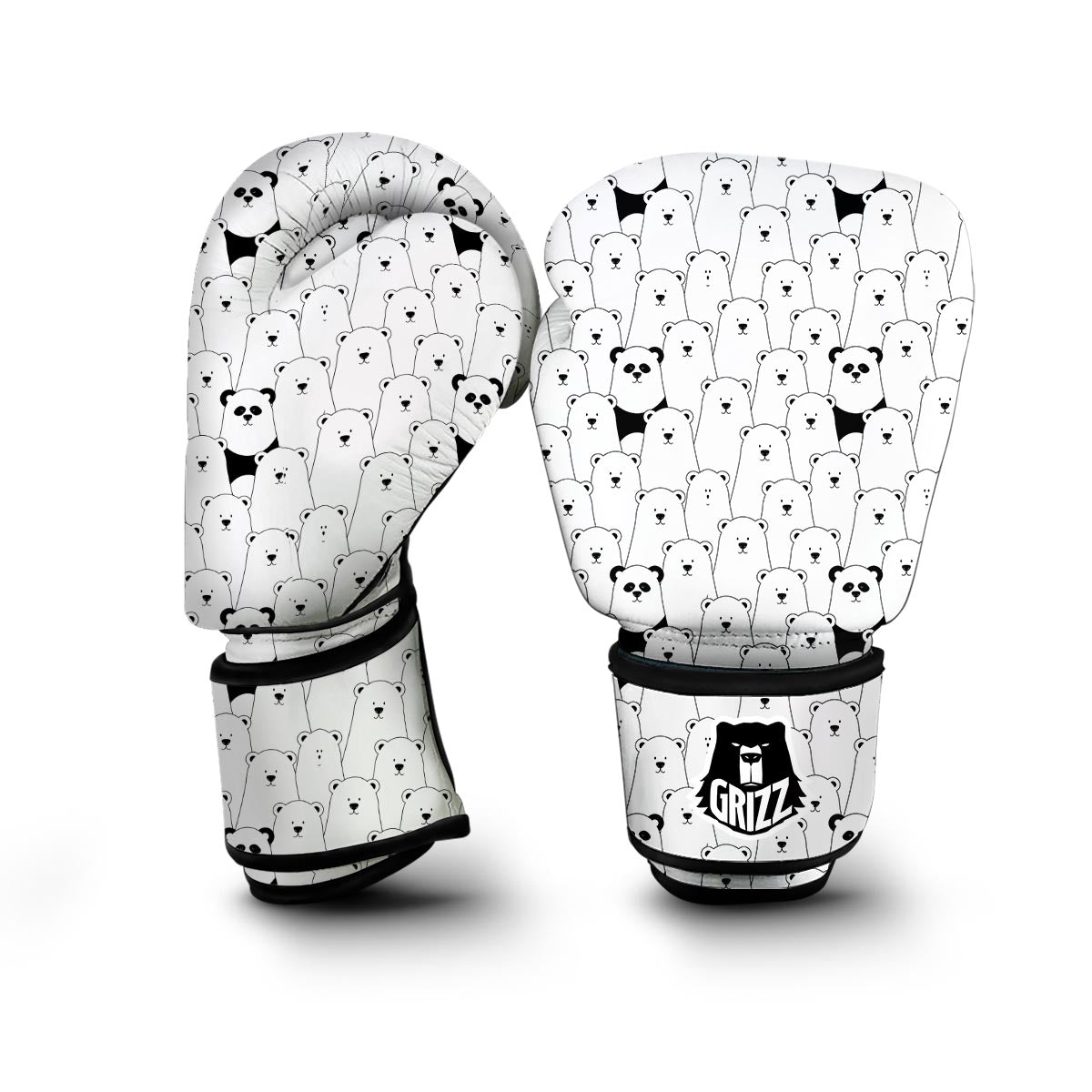 Polar Bear Panda Pattern Print Boxing Gloves-grizzshop