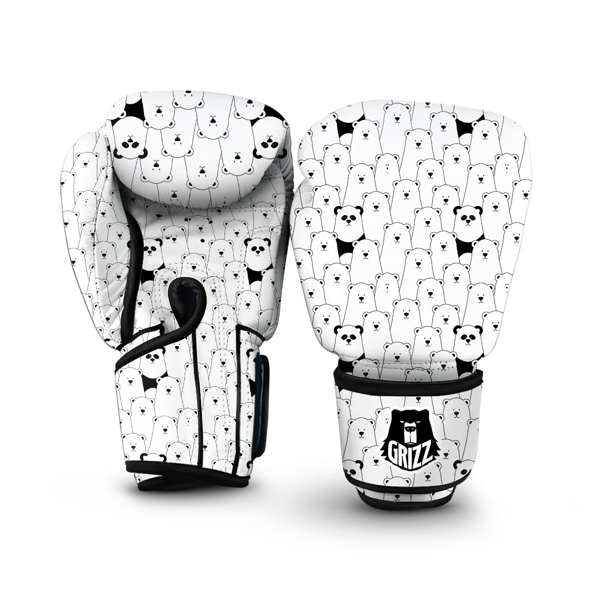 Polar Bear Panda Pattern Print Boxing Gloves-grizzshop