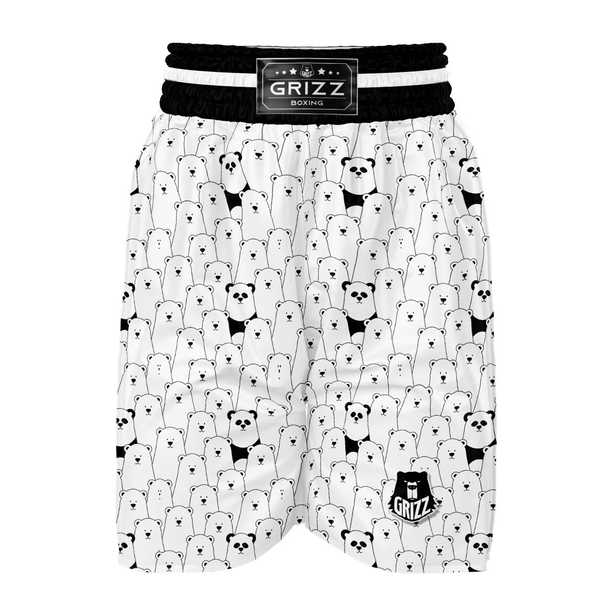 Polar Bear Panda Pattern Print Boxing Shorts-grizzshop