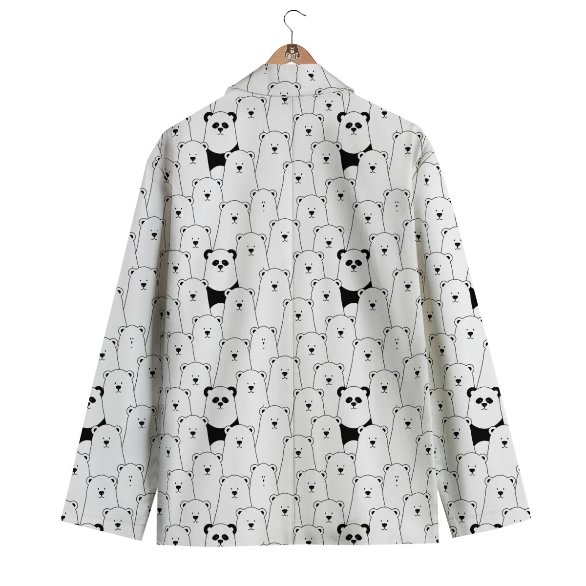 Polar Bear Panda Pattern Print Men's Blazer-grizzshop