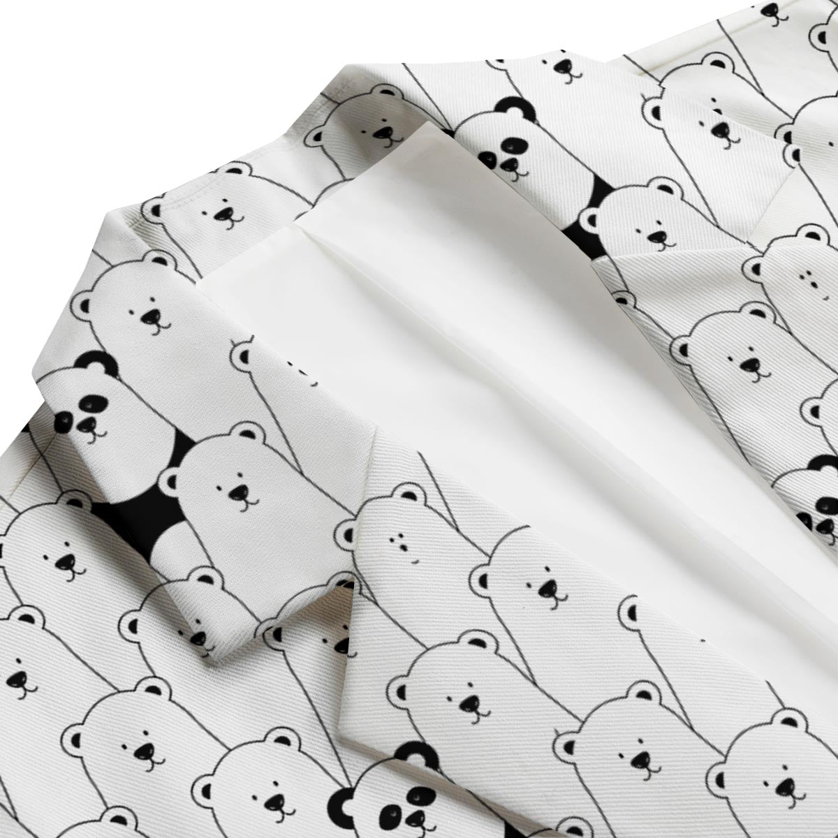 Polar Bear Panda Pattern Print Men's Blazer-grizzshop