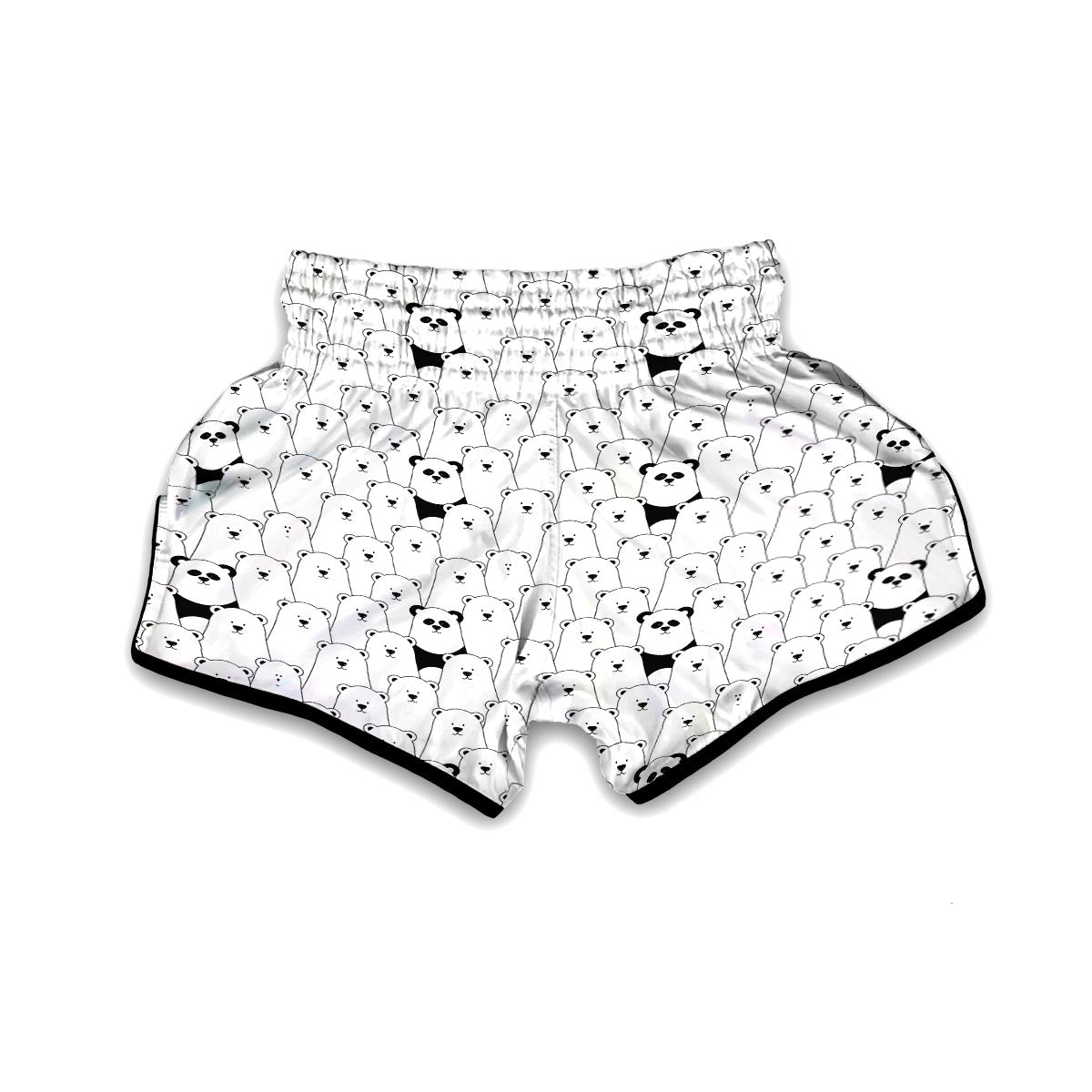 Polar Bear Panda Pattern Print Muay Thai Boxing Shorts-grizzshop