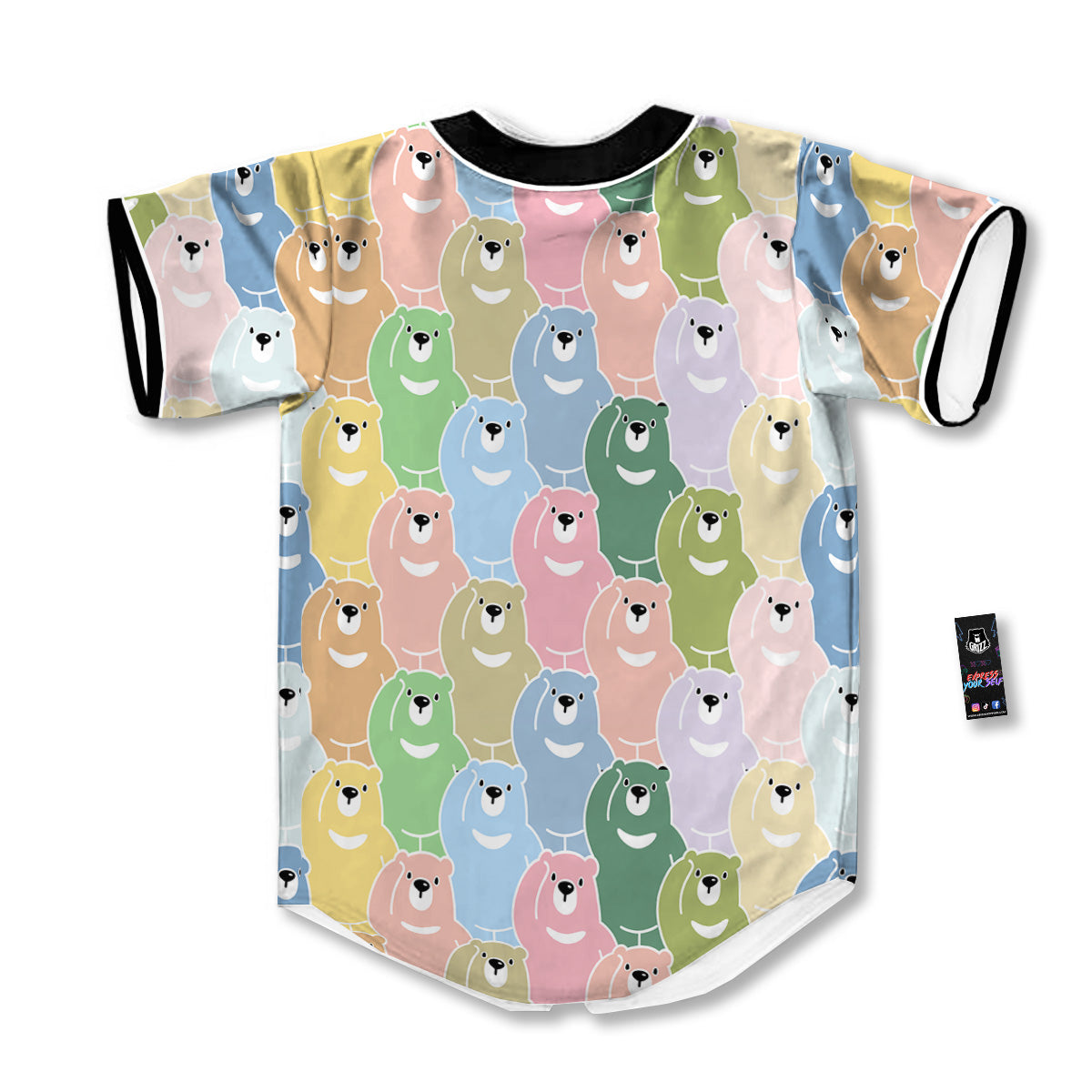 Polar Bear Pastel Print Pattern Baseball Jersey-grizzshop