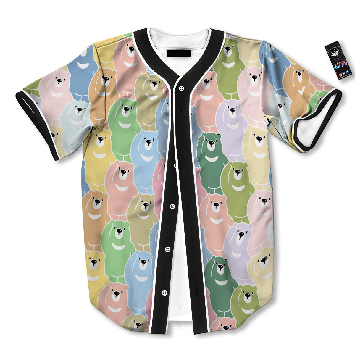 Polar Bear Pastel Print Pattern Baseball Jersey-grizzshop