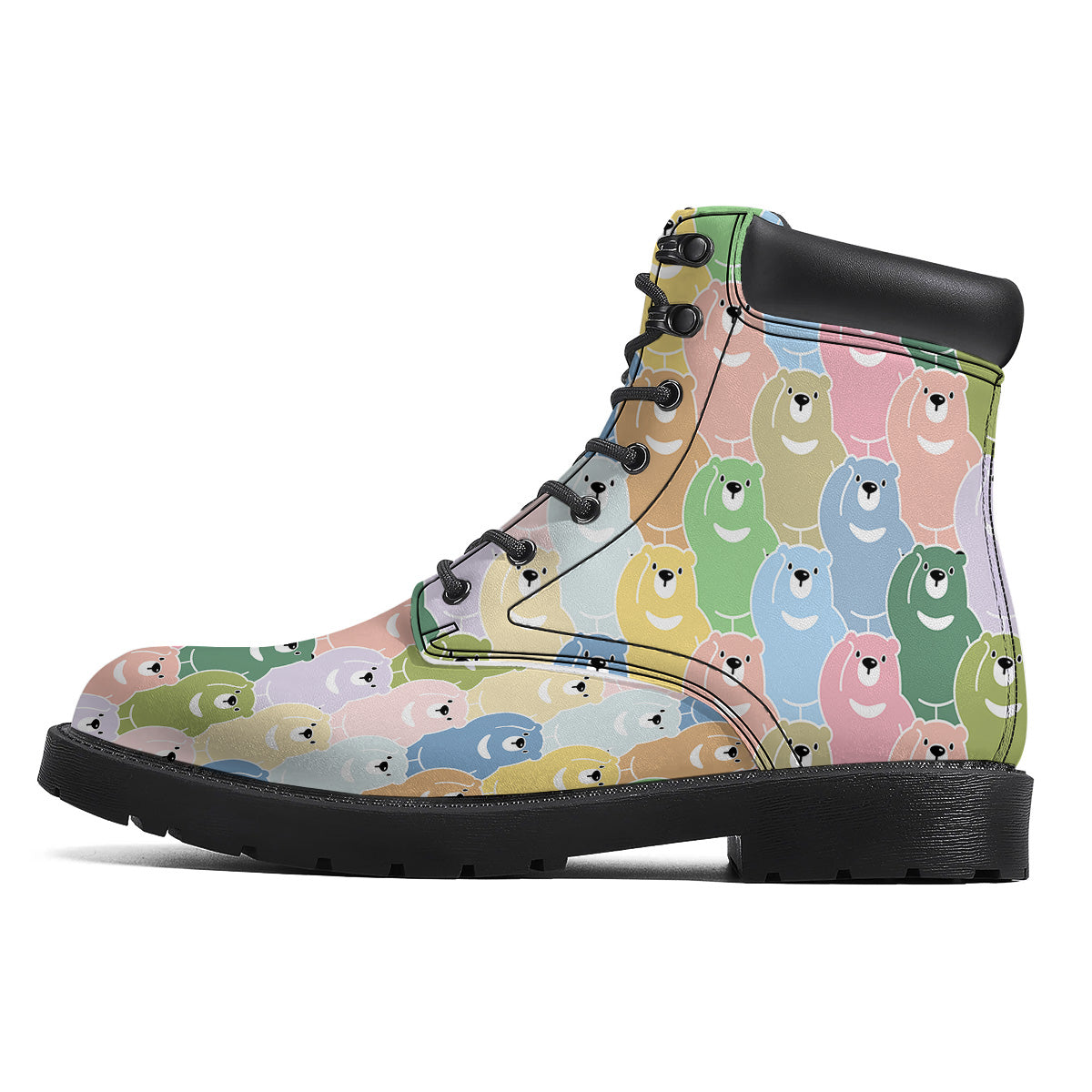 Polar Bear Pastel Print Pattern Boots-grizzshop