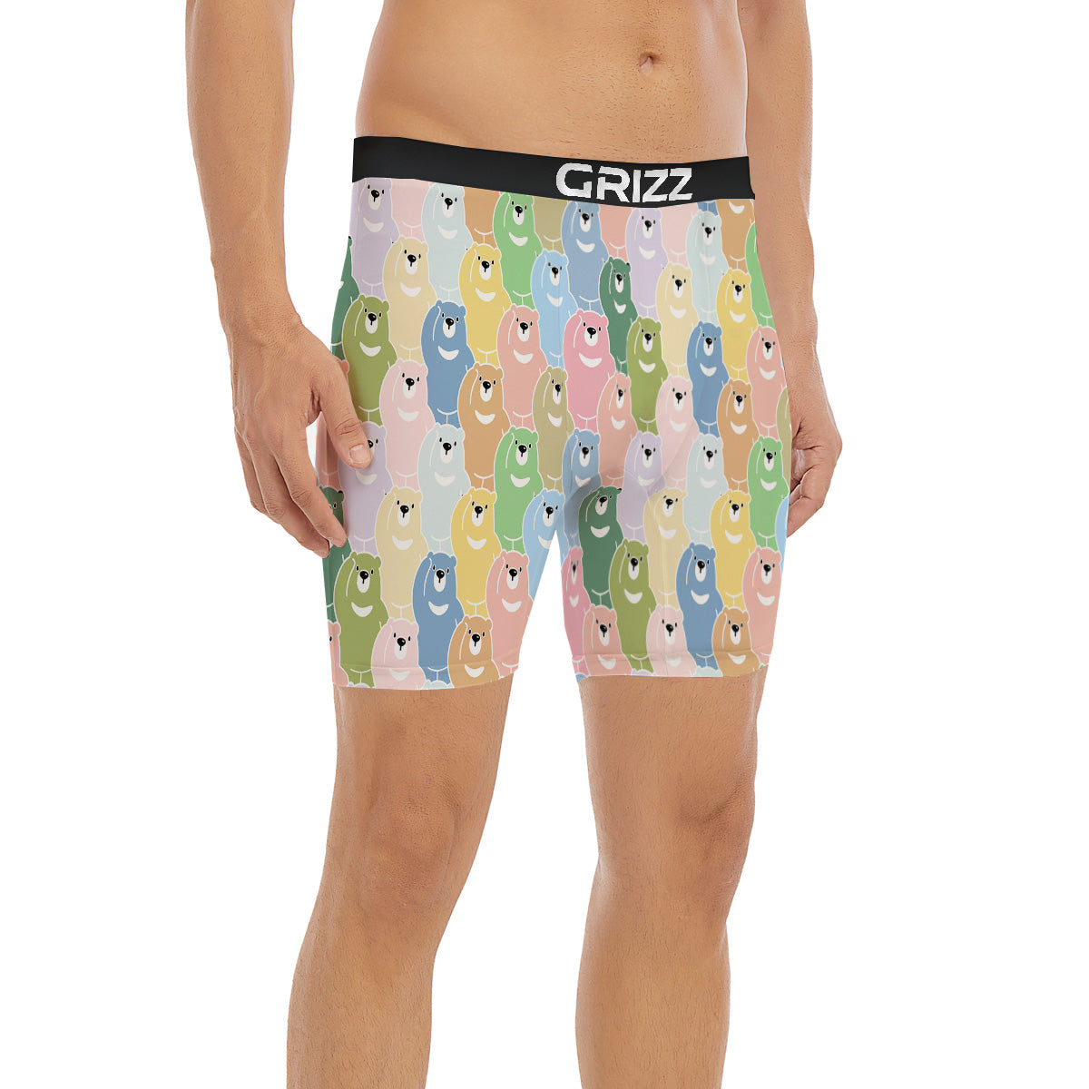 Polar Bear Pastel Print Pattern Boxer Briefs-grizzshop