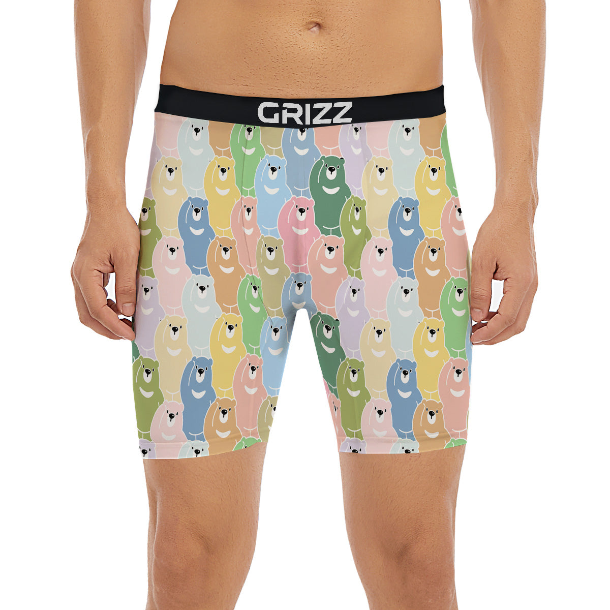 Polar Bear Pastel Print Pattern Boxer Briefs-grizzshop