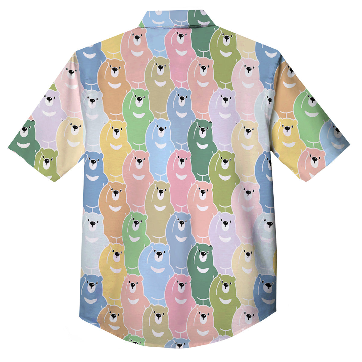 Polar Bear Pastel Print Pattern Button Up Shirt-grizzshop