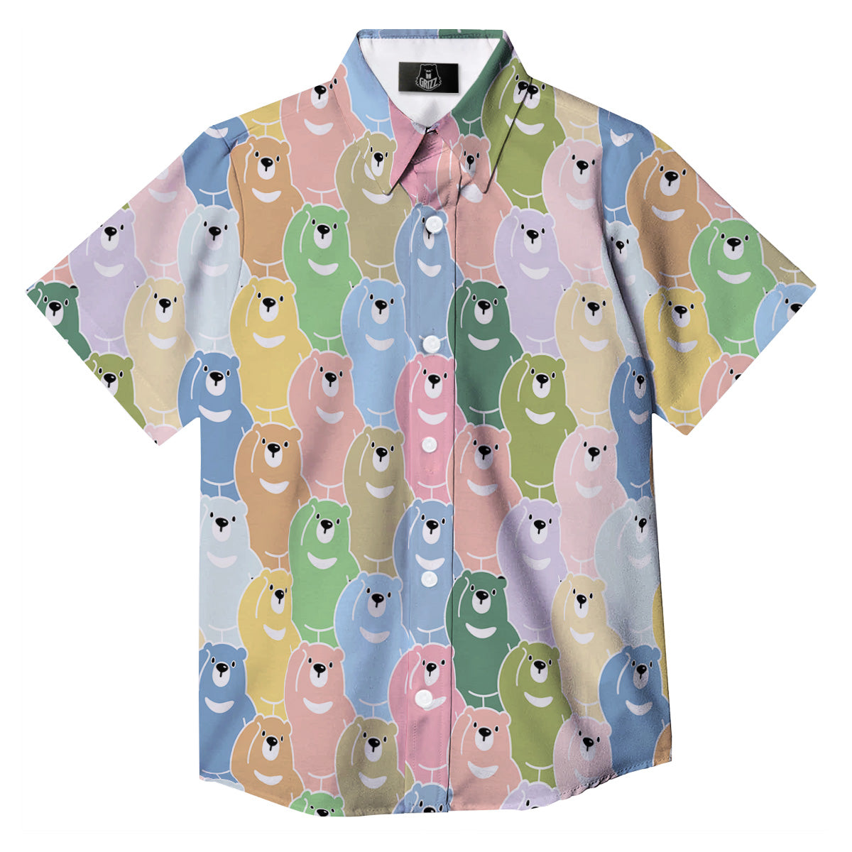 Polar Bear Pastel Print Pattern Button Up Shirt-grizzshop