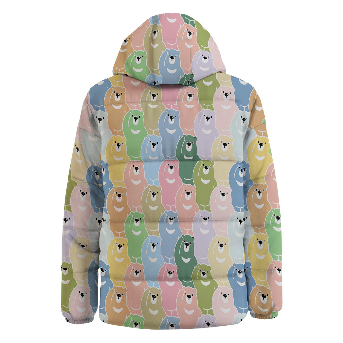 Polar Bear Pastel Print Pattern Down Jacket-grizzshop