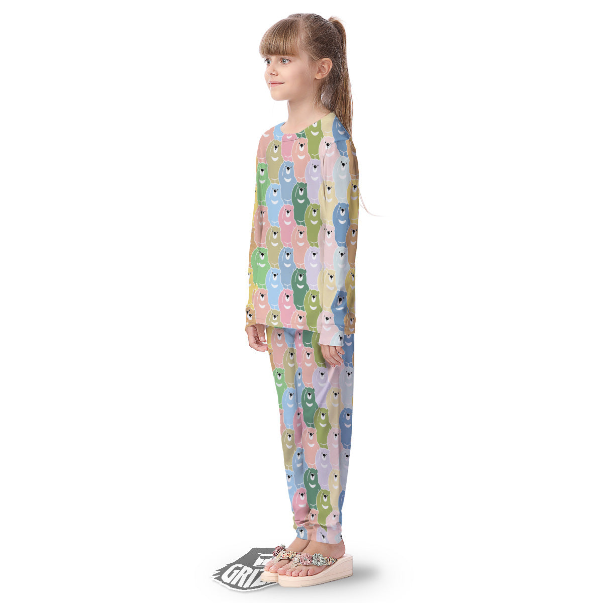 Polar Bear Pastel Print Pattern Kid's Pajamas-grizzshop