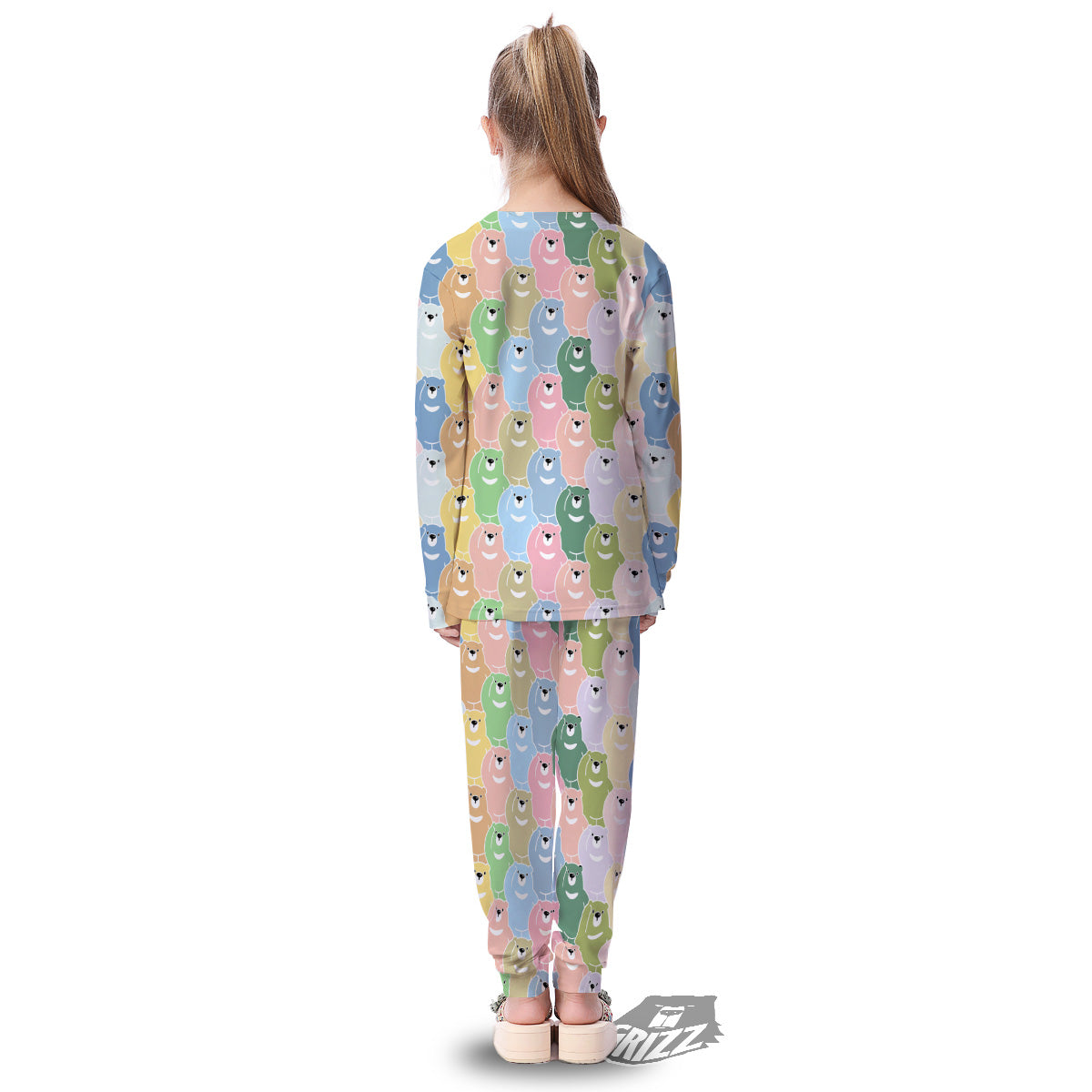 Polar Bear Pastel Print Pattern Kid's Pajamas-grizzshop