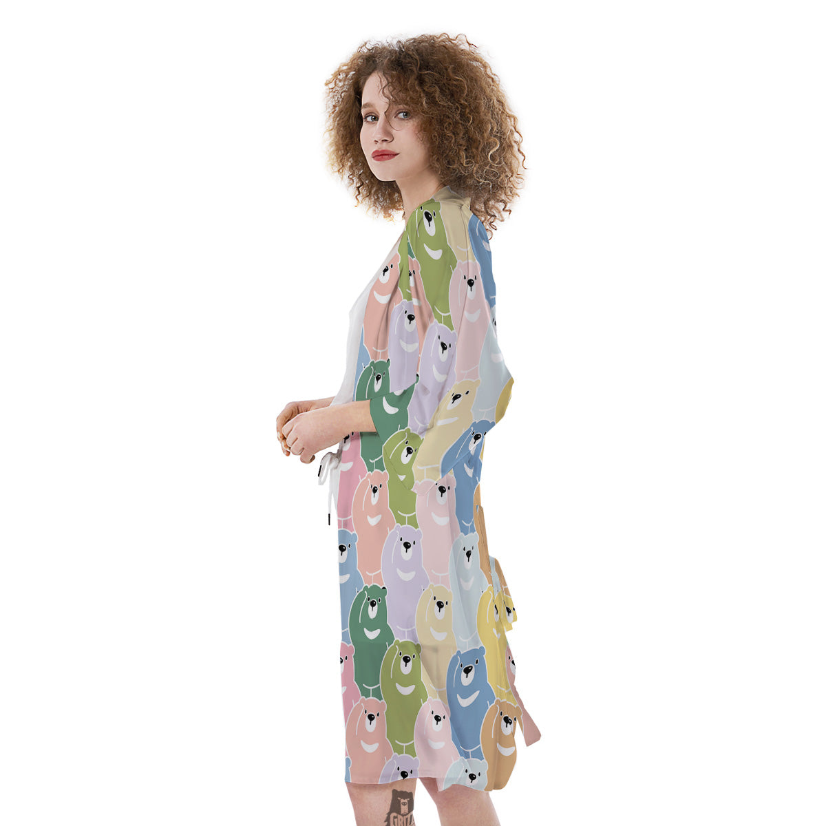 Polar Bear Pastel Print Pattern Kimono-grizzshop