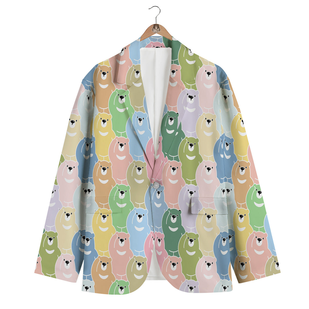 Polar Bear Pastel Print Pattern Men's Blazer-grizzshop