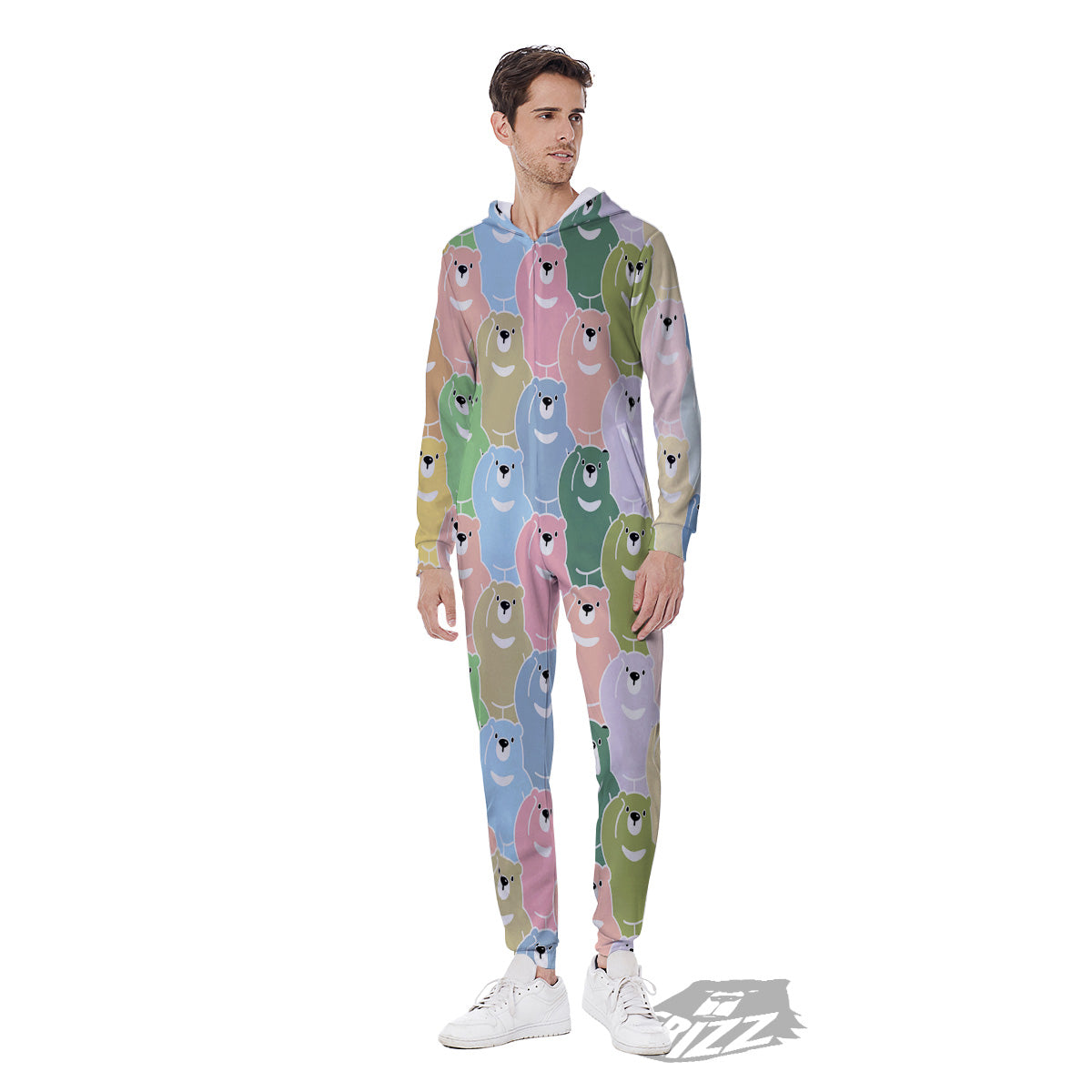 Polar Bear Pastel Print Pattern Men's Jumpsuit-grizzshop