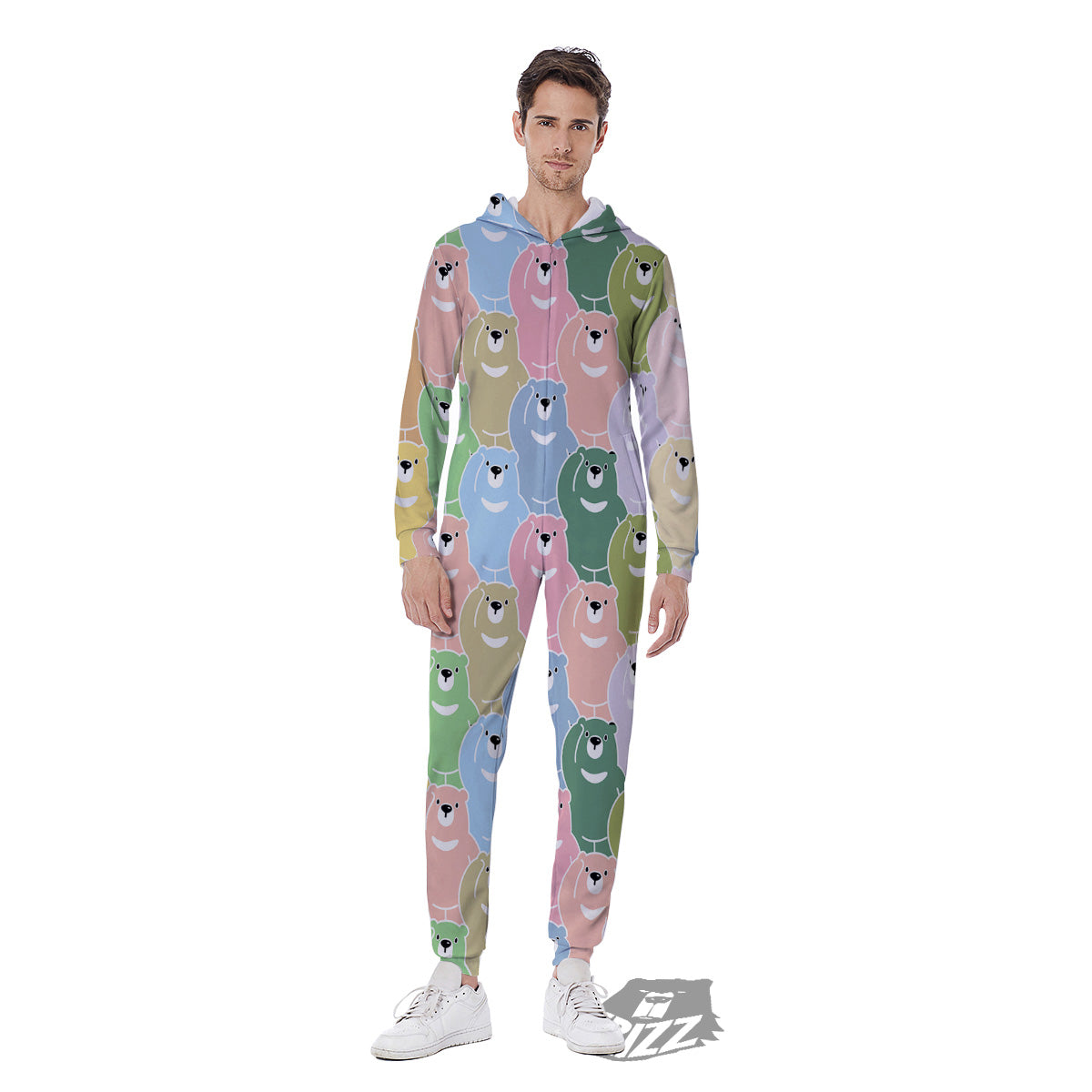 Polar Bear Pastel Print Pattern Men's Jumpsuit-grizzshop