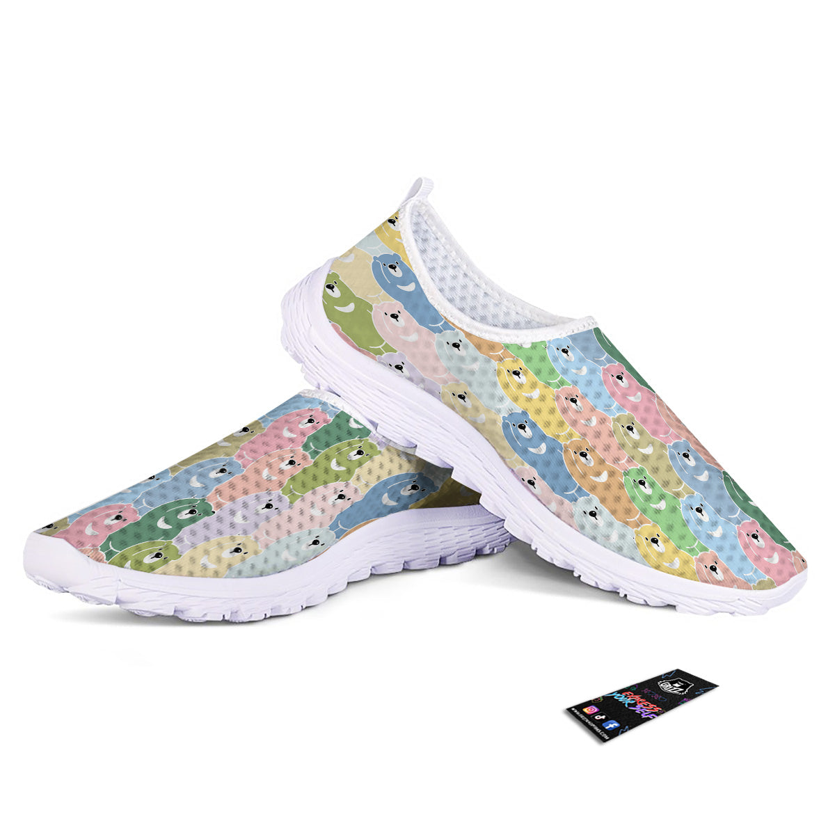 Polar Bear Pastel Print Pattern Nurse Shoes-grizzshop