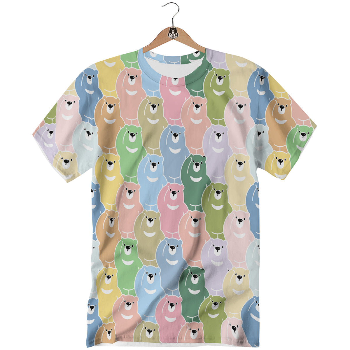 Polar Bear Pastel Print Pattern T-Shirt-grizzshop