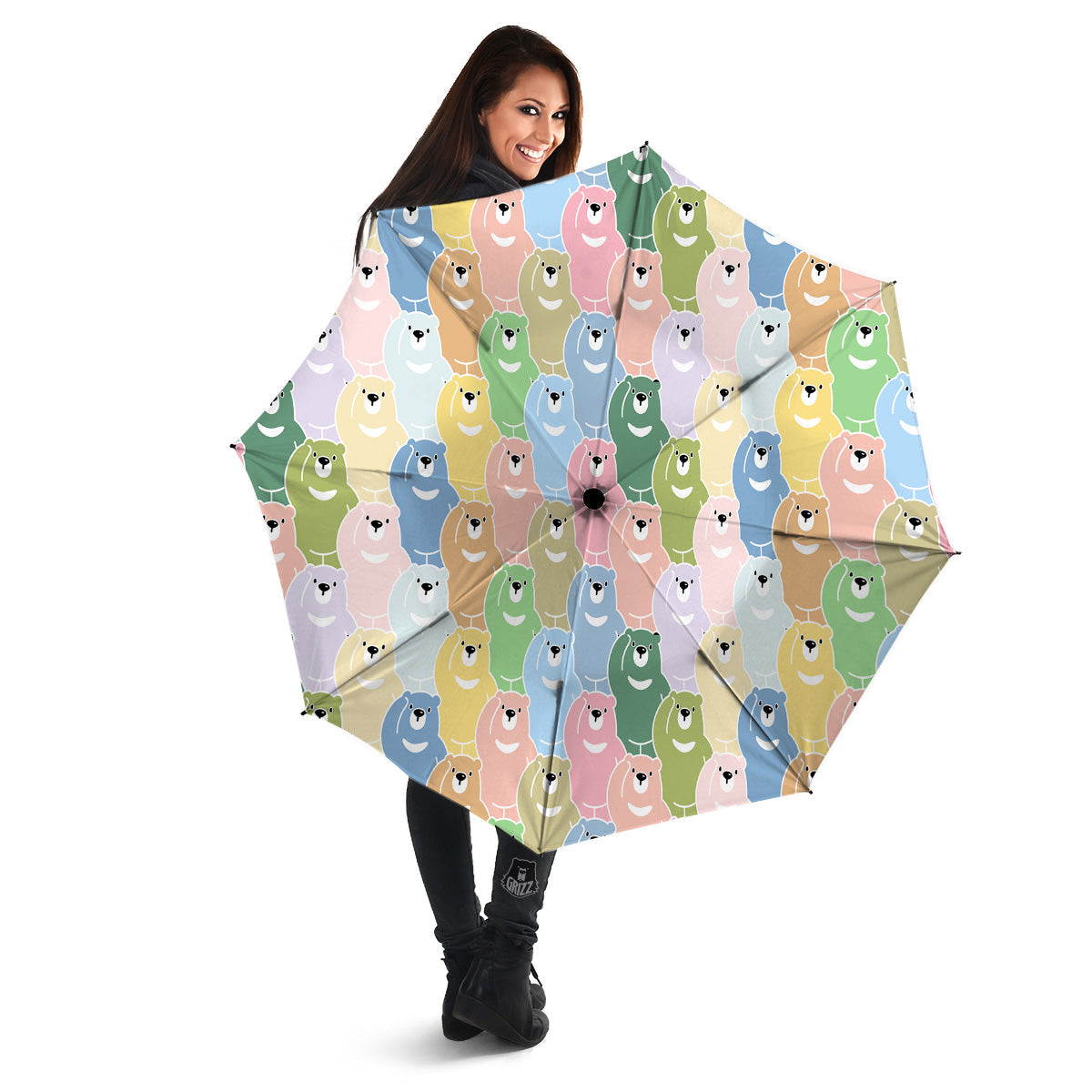 Polar Bear Pastel Print Pattern Umbrella-grizzshop