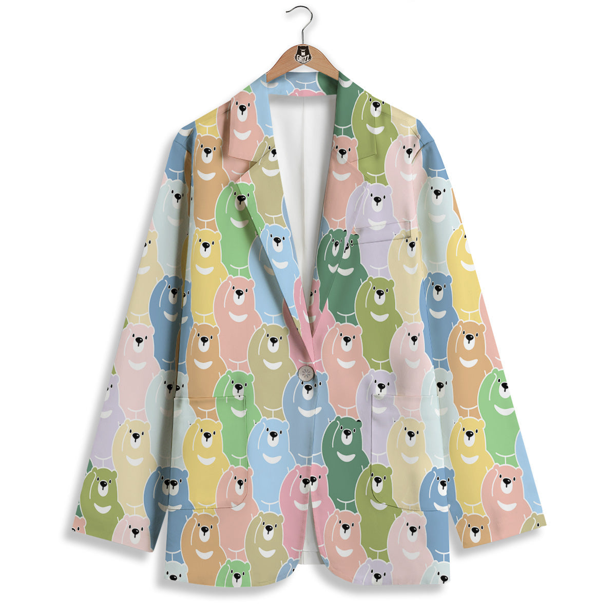 Polar Bear Pastel Print Pattern Women's Blazer-grizzshop