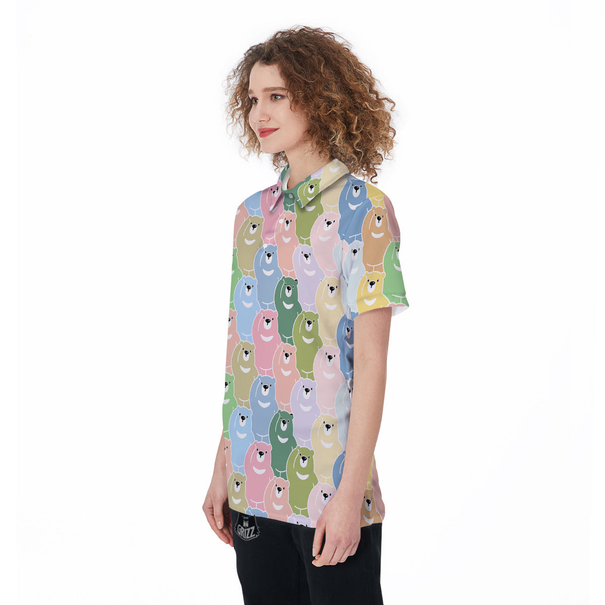 Polar Bear Pastel Print Pattern Women's Golf Shirts-grizzshop