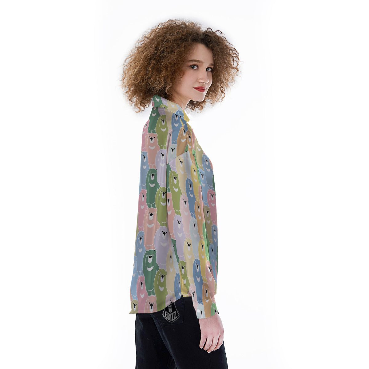 Polar Bear Pastel Print Pattern Women's Long Sleeve Shirts-grizzshop