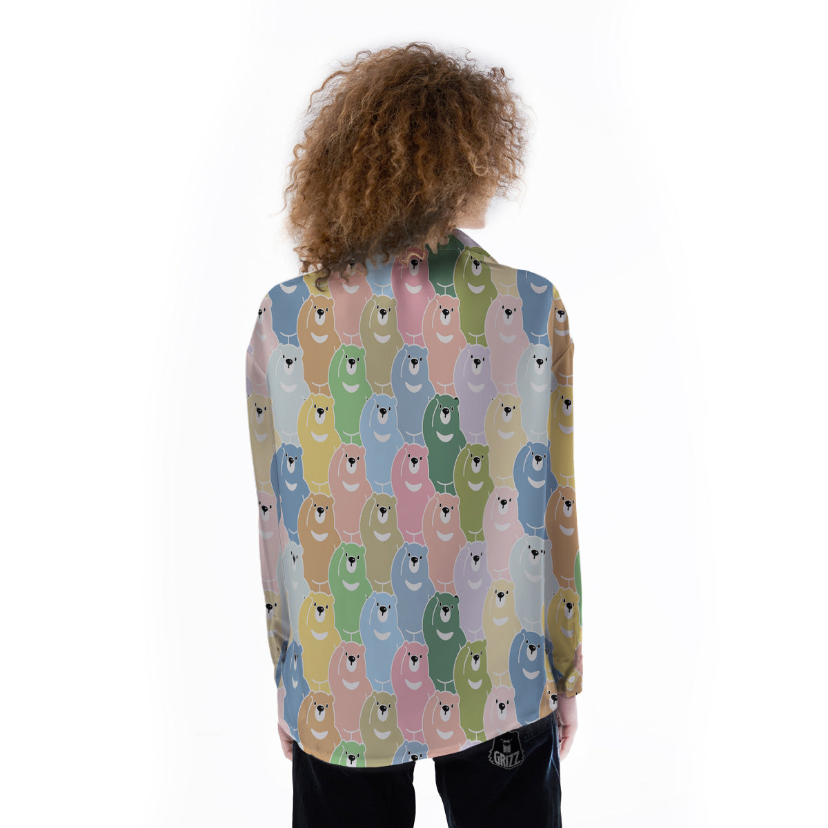 Polar Bear Pastel Print Pattern Women's Long Sleeve Shirts-grizzshop