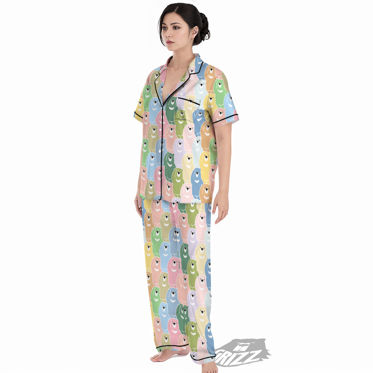 Polar Bear Pastel Print Pattern Women's Pajamas Set-grizzshop
