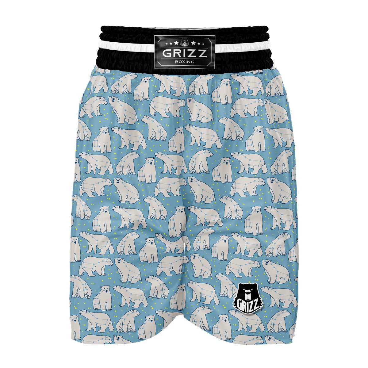 Polar Bear Pattern Print Boxing Shorts-grizzshop