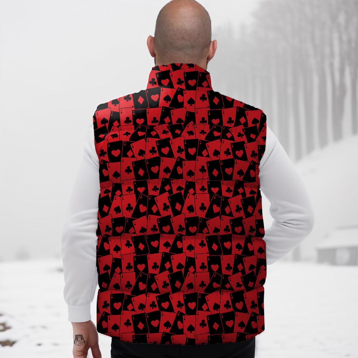 Polar Bear Pattern Print Down Vest