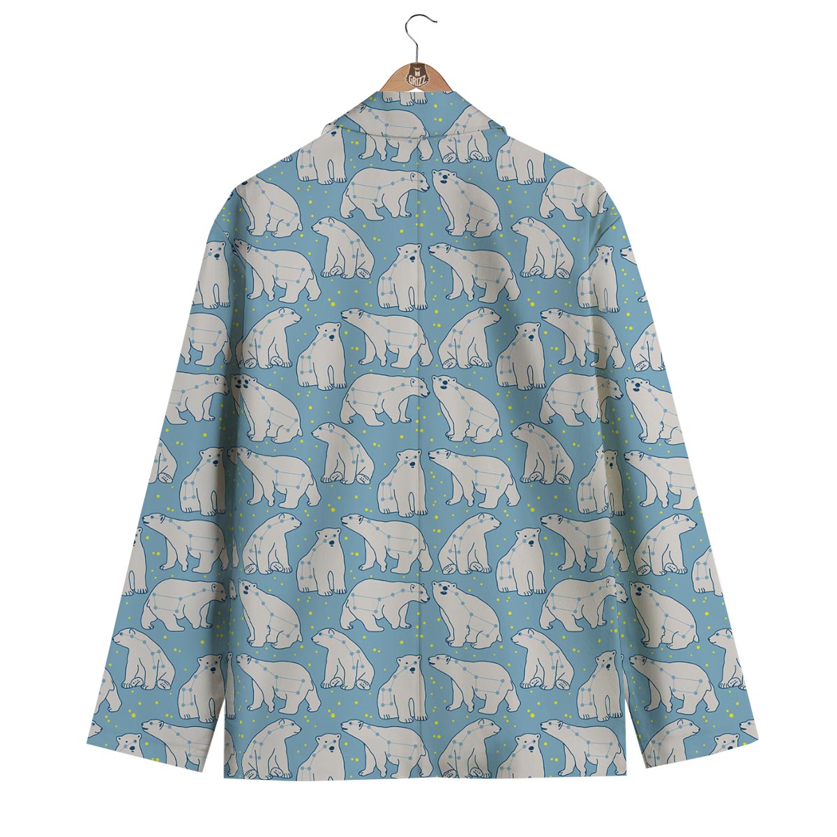 Polar Bear Pattern Print Men's Blazer-grizzshop