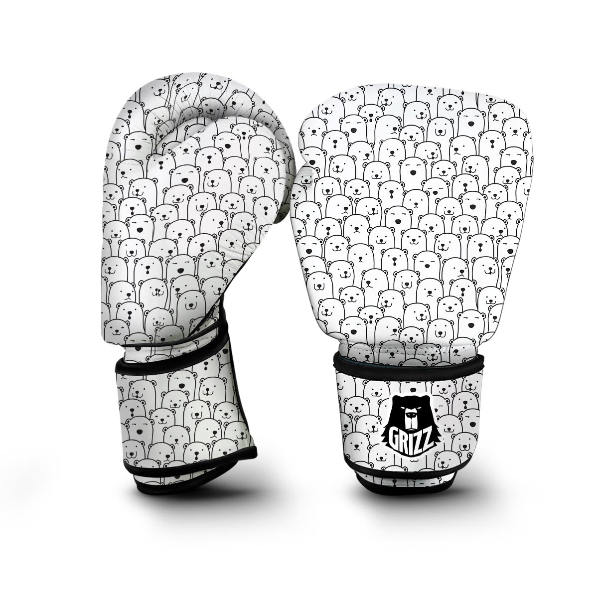 Polar Bear Print Pattern Boxing Gloves-grizzshop