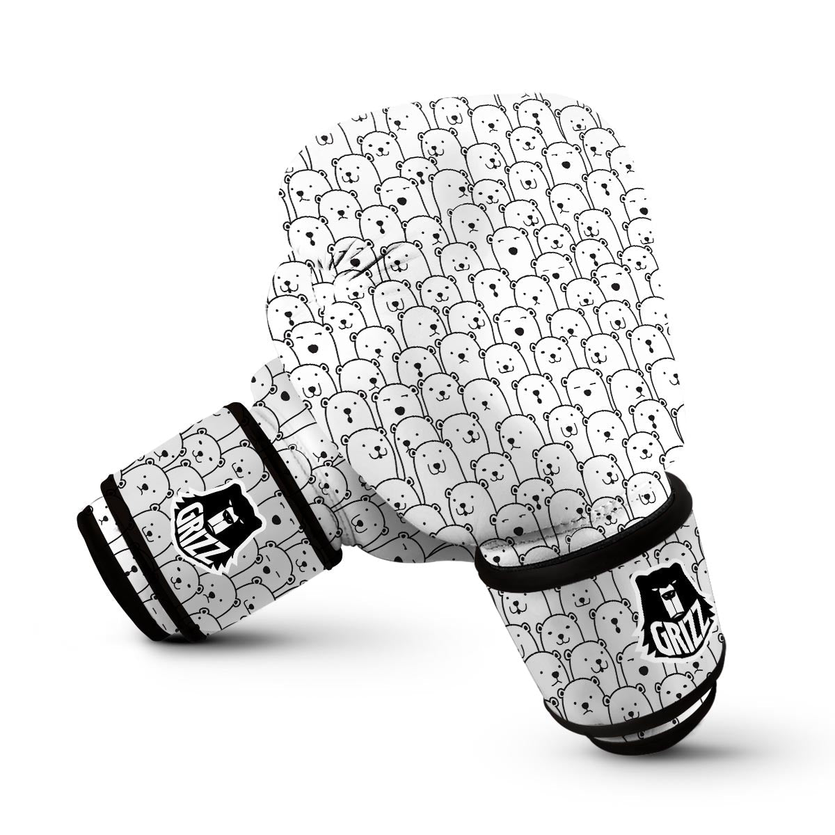 Polar Bear Print Pattern Boxing Gloves-grizzshop