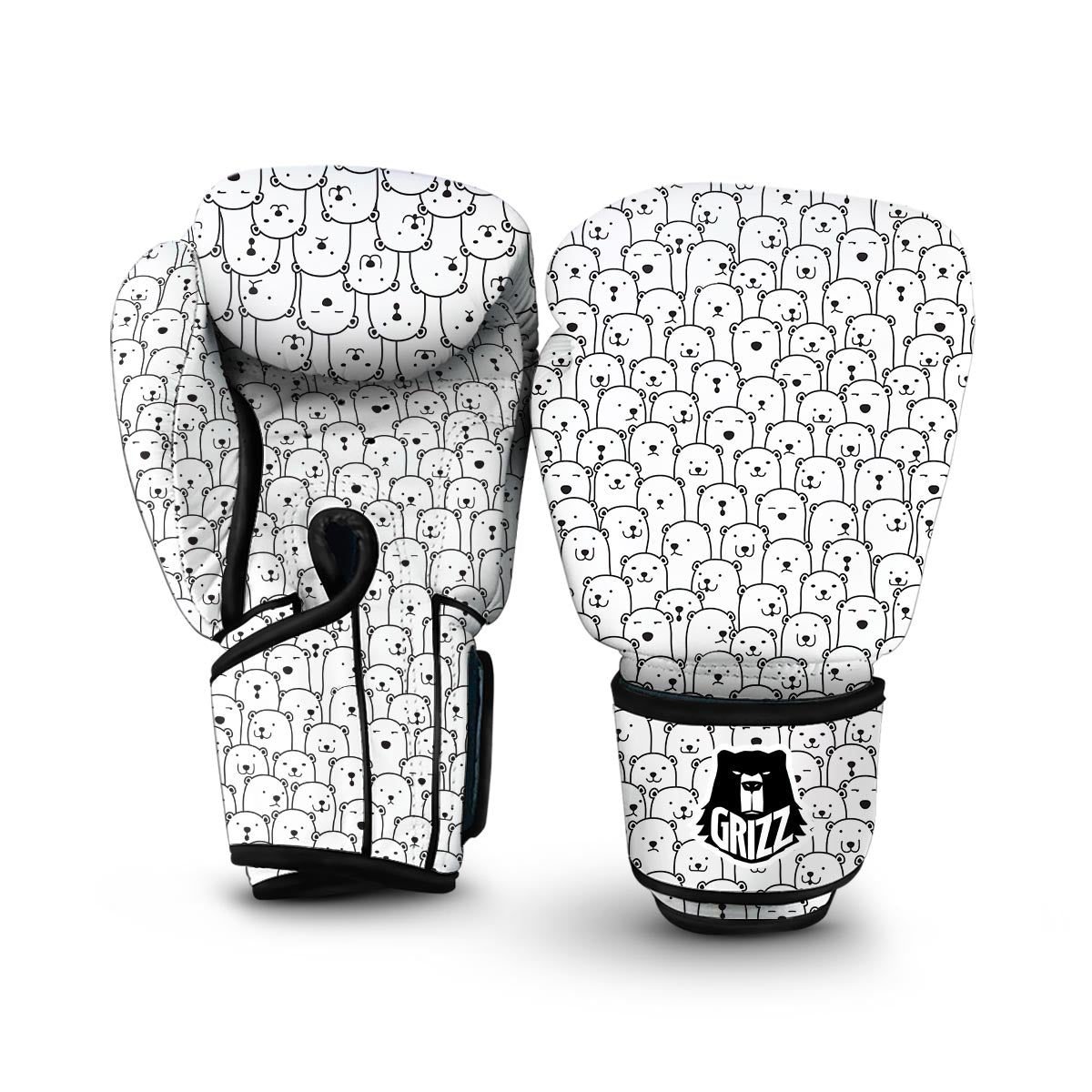 Polar Bear Print Pattern Boxing Gloves-grizzshop